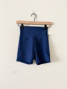 Born Primitive High-Waist Ribbed Bike Shorts - Blue Size S